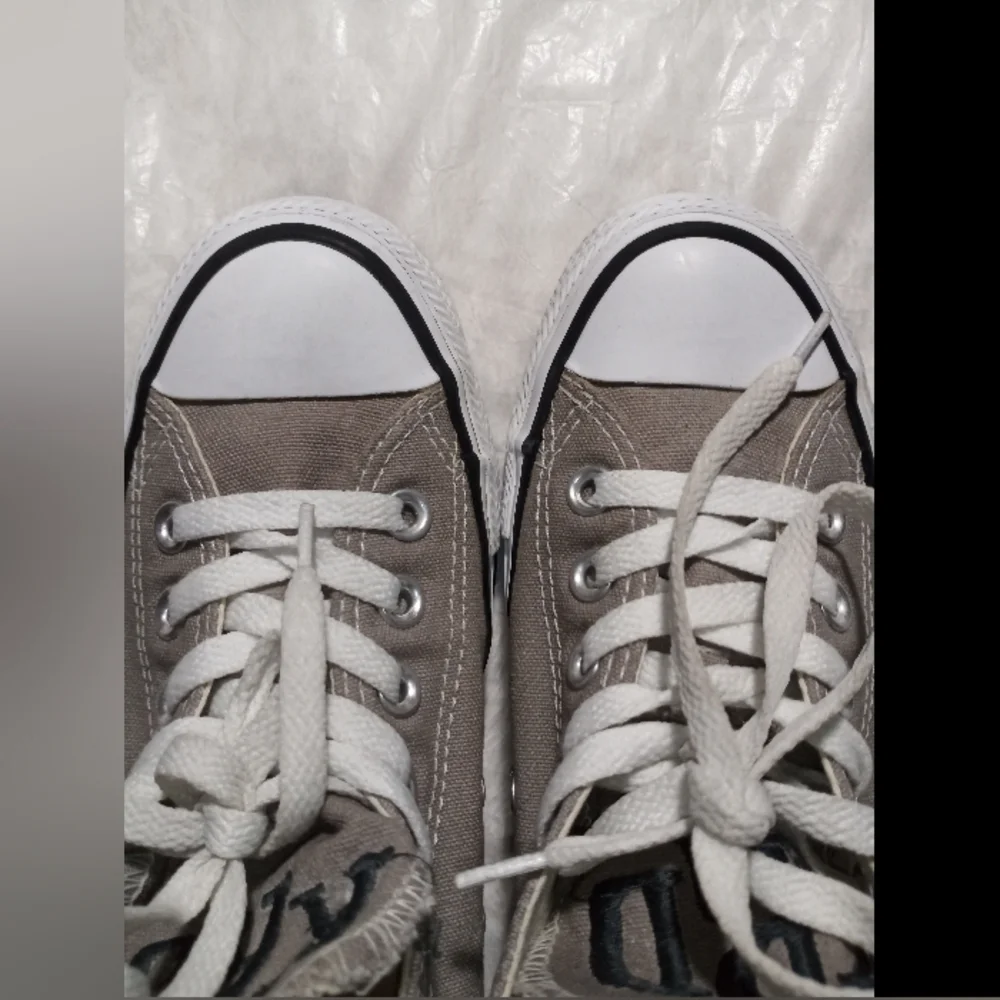 Converse Gray and White Low-Top Sneakers